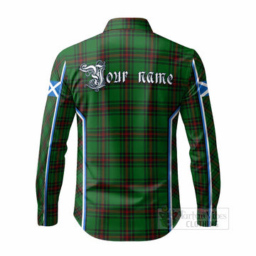 Kirkaldy Tartan Crest Long Sleeve Button Shirts Scotland Coat of Arm Flag Style