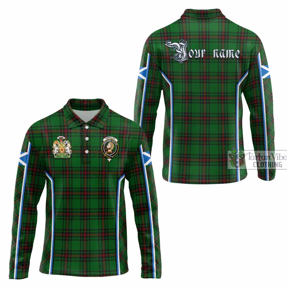 Kirkaldy Tartan Crest Long Sleeve Polo Shirt Scotland Coat of Arm Flag Style - Tartan Vibes Clothing