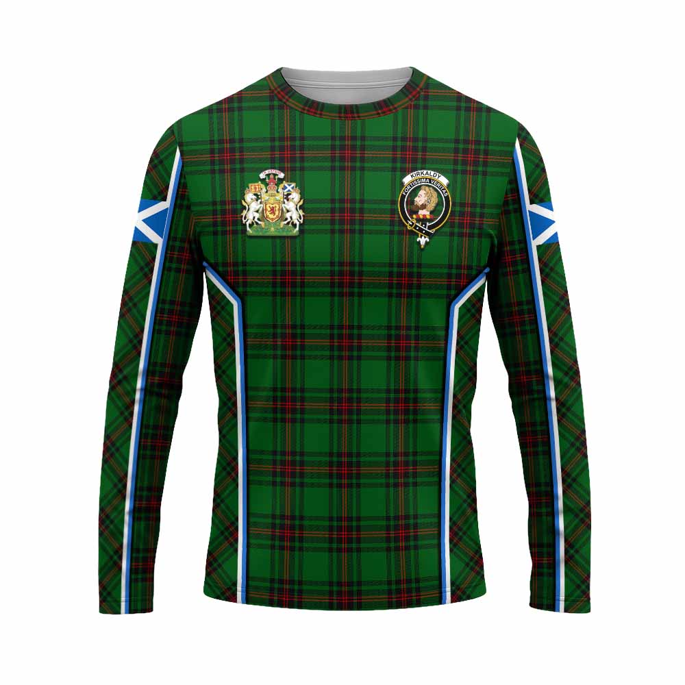 Kirkaldy Tartan Crest Long Sleeve T-Shirt Scotland Coat of Arm Flag Style - Tartan Vibes Clothing