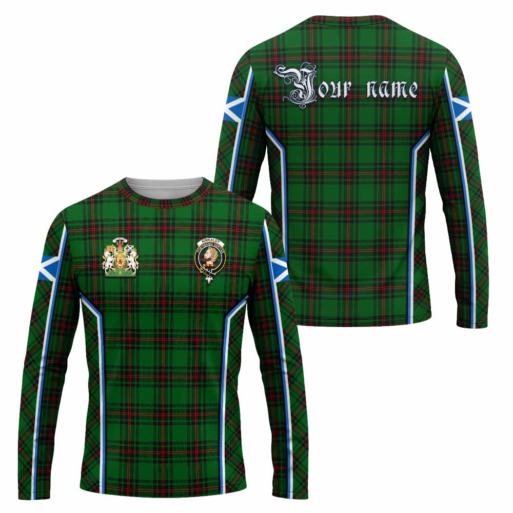 Kirkaldy Tartan Crest Long Sleeve T-Shirt Scotland Coat of Arm Flag Style - Tartan Vibes Clothing