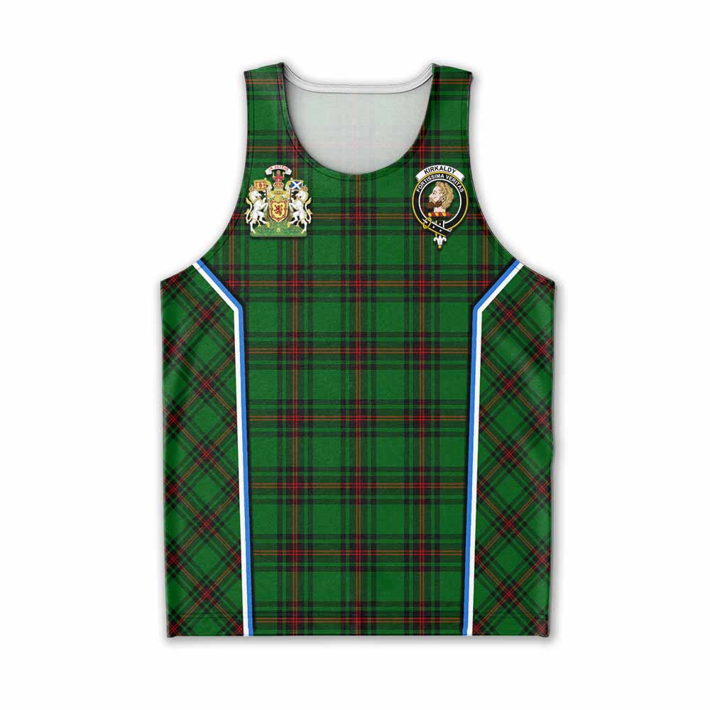 Kirkaldy Tartan Crest Men Tank Top Scotland Coat of Arm Flag Style - Tartan Vibes Clothing