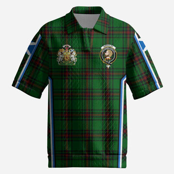 Kirkaldy Tartan Crest Men’s Polo Sweater Top Scotland Coat of Arm Flag Style