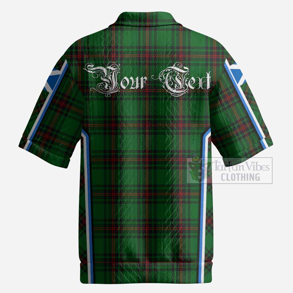 Kirkaldy Tartan Crest Men’s Polo Sweater Top Scotland Coat of Arm Flag Style