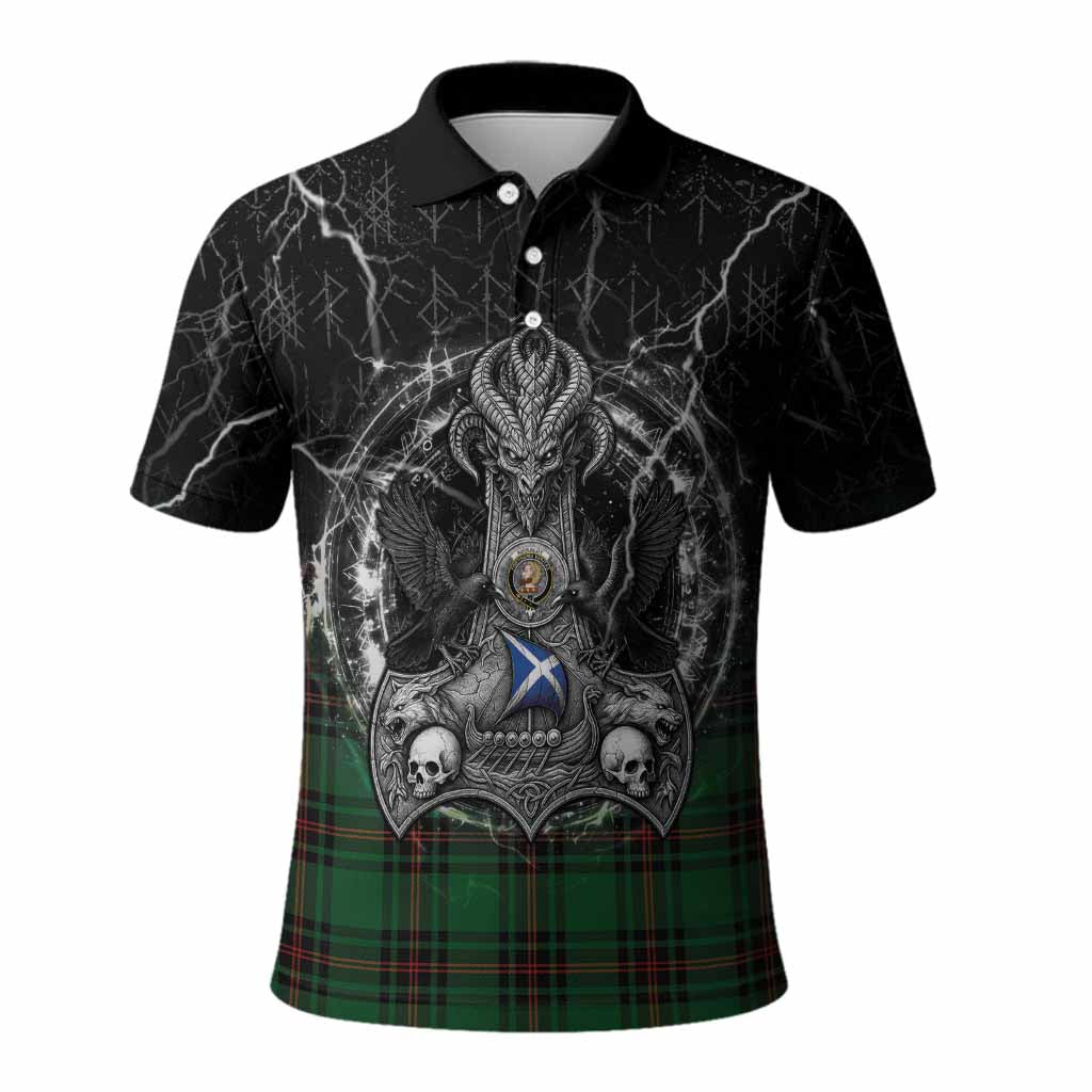 Kirkaldy Tartan Crest Polo Shirt Celtic Odin's Raven Legacy