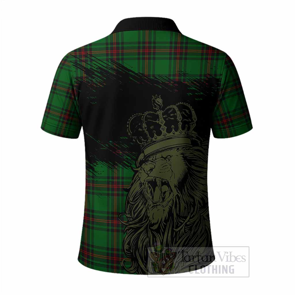 Kirkaldy Tartan Crest Polo Shirt Crowned Lion Heritage Style