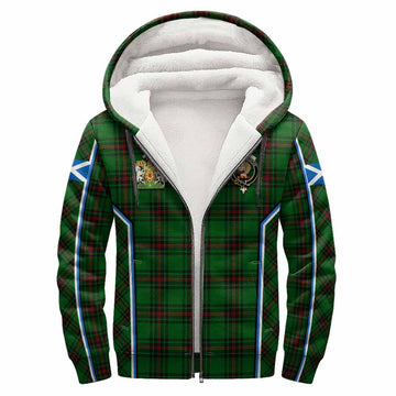 Kirkaldy Tartan Crest Sherpa Hoodie Scotland Coat of Arm Flag Style