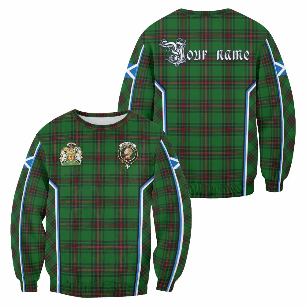 Kirkaldy Tartan Crest Sweatshirt Scotland Coat of Arm Flag Style - Tartan Vibes Clothing