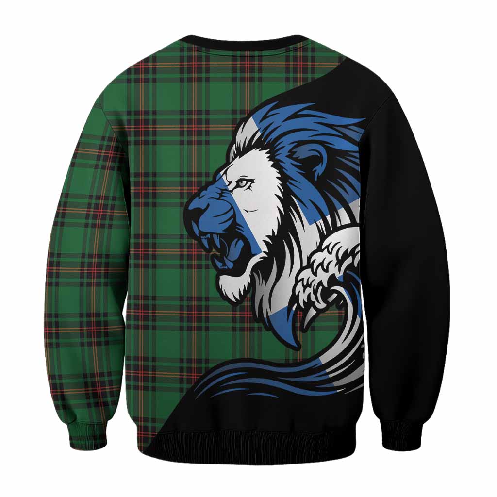 Kirkaldy Tartan Crest Sweatshirt Scottish Golden Lions Wave Flow
