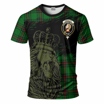 Kirkaldy Tartan Crest T-Shirt Crowned Lion Heritage Style