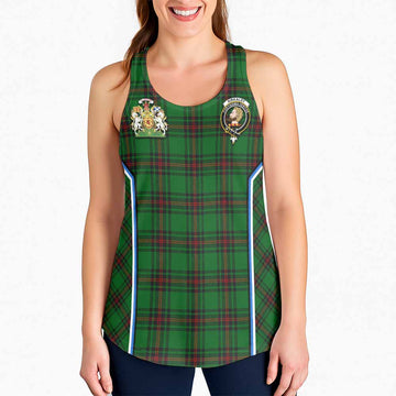 Kirkaldy Tartan Crest Women Racerback Tanks Scotland Coat of Arm Flag Style - Tartan Vibes Clothing