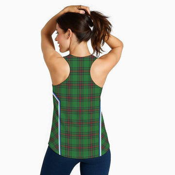Kirkaldy Tartan Crest Women Racerback Tanks Scotland Coat of Arm Flag Style - Tartan Vibes Clothing