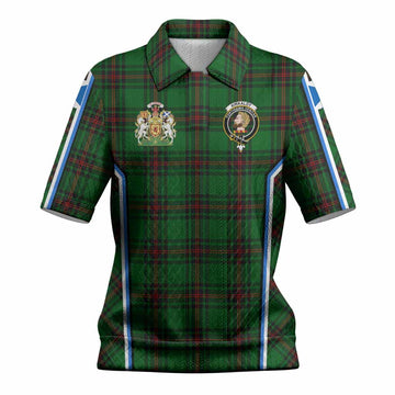 Kirkaldy Tartan Crest Women’s Polo Sweater Top Scotland Coat of Arm Flag Style