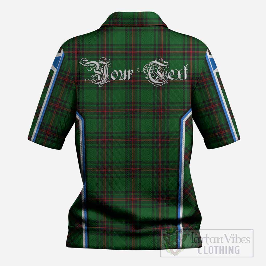 Kirkaldy Tartan Crest Women’s Polo Sweater Top Scotland Coat of Arm Flag Style