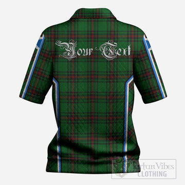 Kirkaldy Tartan Crest Women’s Polo Sweater Top Scotland Coat of Arm Flag Style