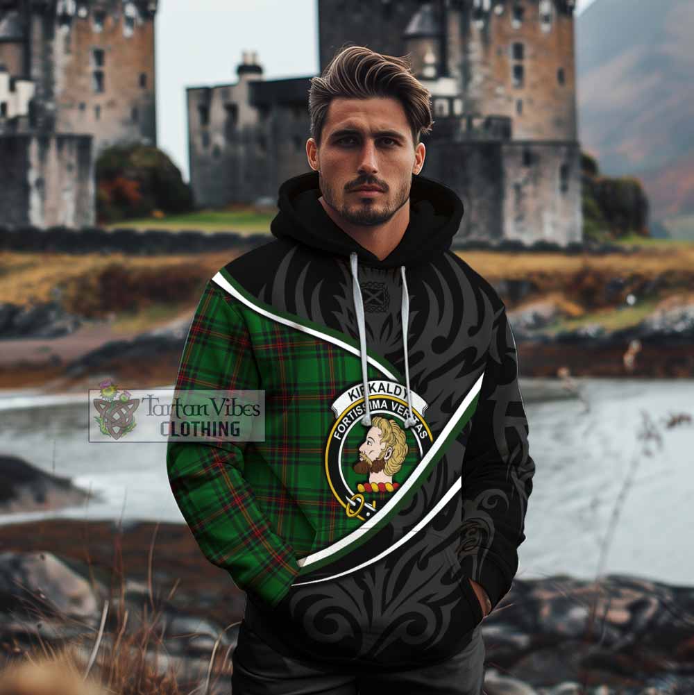 Kirkaldy Tartan Family Crest Cotton Hoodie Celtic Scottish Thistle Floral - Tartan Vibes Clothing