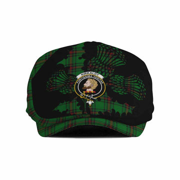 Kirkaldy Tartan Family Crest Flat Cap, Jeff Cap Scotland Thistle Floral