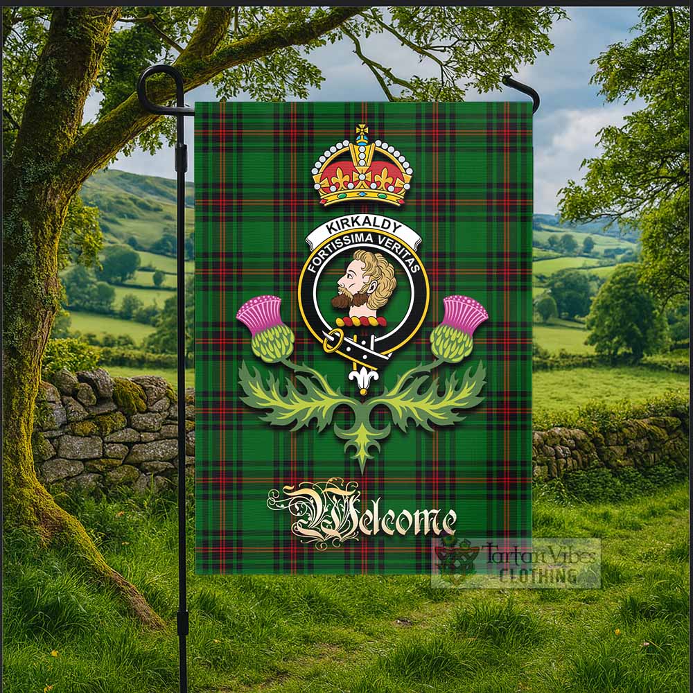 Kirkaldy Tartan Family Crest Garden Flag Royal Thistle Welcome Style - Tartan Vibes Clothing