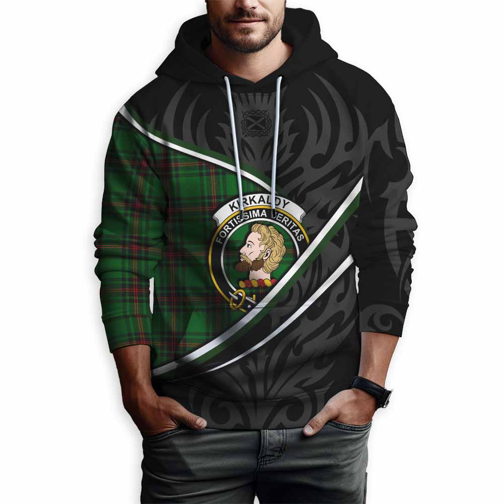 Kirkaldy Tartan Family Crest Hoodie Celtic Scottish Thistle Floral - Tartan Vibes Clothing