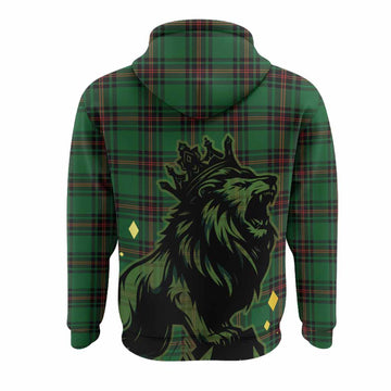 Kirkaldy Tartan Family Crest Hoodie Crowned Lion Roaring