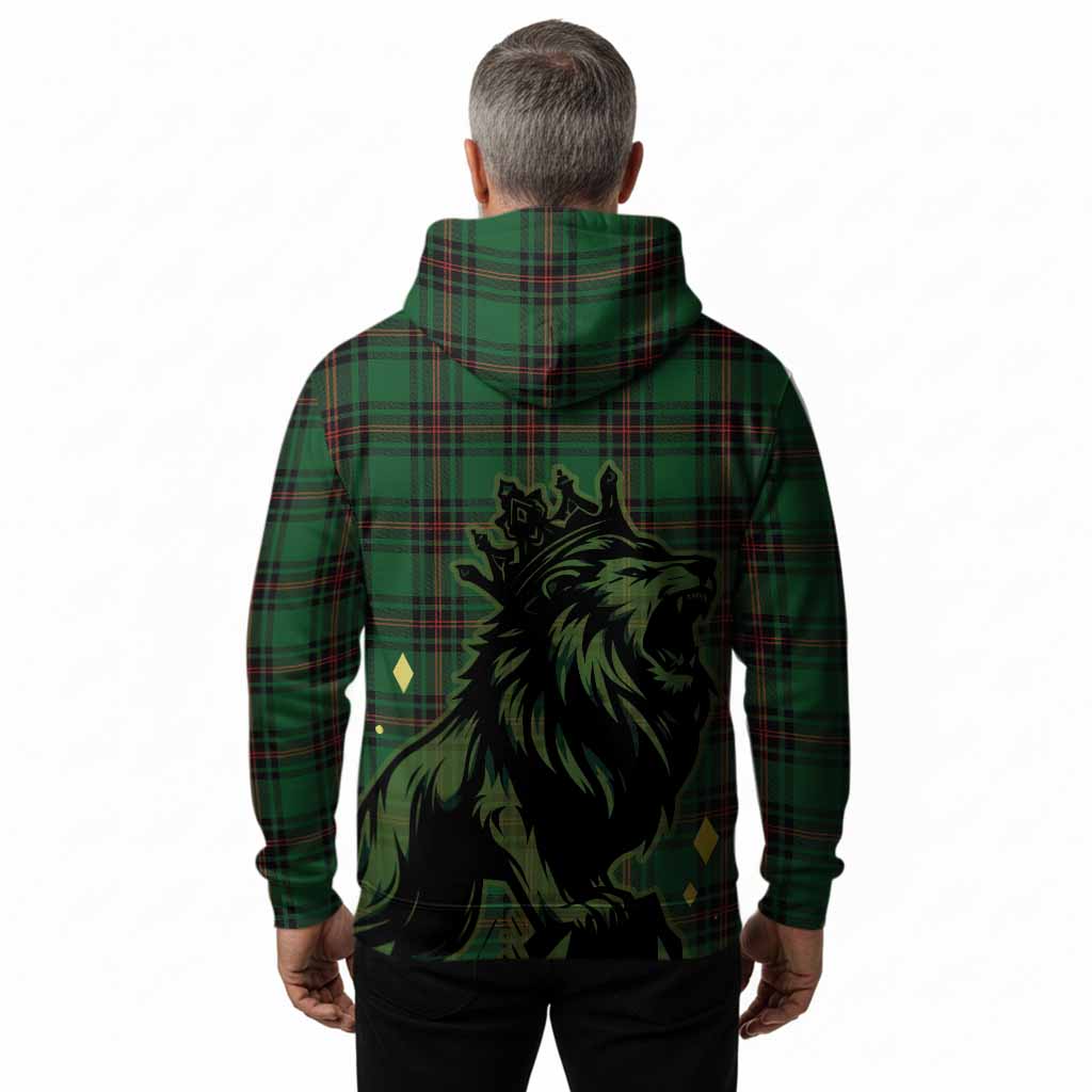 Kirkaldy Tartan Family Crest Hoodie Crowned Lion Roaring