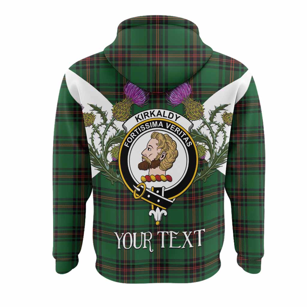 Kirkaldy Tartan Family Crest Hoodie Scottish Burns Night Thistle Floral