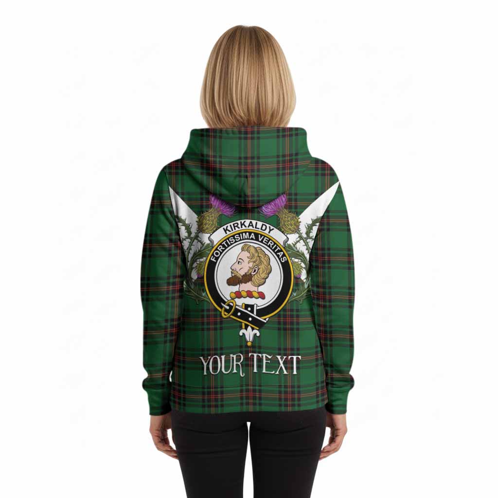 Kirkaldy Tartan Family Crest Hoodie Scottish Burns Night Thistle Floral