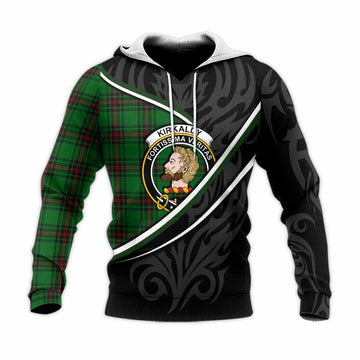 Kirkaldy Tartan Family Crest Knitted Hoodie Celtic Scottish Thistle Floral