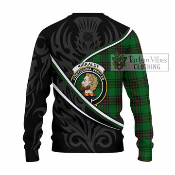 Kirkaldy Tartan Family Crest Knitted Sweater Celtic Scottish Thistle Floral - Tartan Vibes Clothing