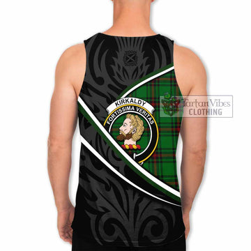 Kirkaldy Tartan Family Crest Men Tank Top Celtic Scottish Thistle Floral - Tartan Vibes Clothing