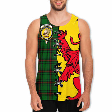 Kirkaldy Tartan Family Crest Men Tank Top Lion Rampant Honor - Tartan Vibes Clothing