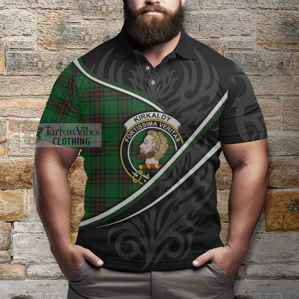 Kirkaldy Tartan Family Crest Polo Shirt Celtic Scottish Thistle Floral - Tartan Vibes Clothing