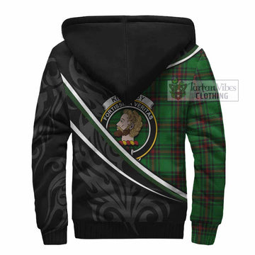 Kirkaldy Tartan Family Crest Sherpa Hoodie Celtic Scottish Thistle Floral