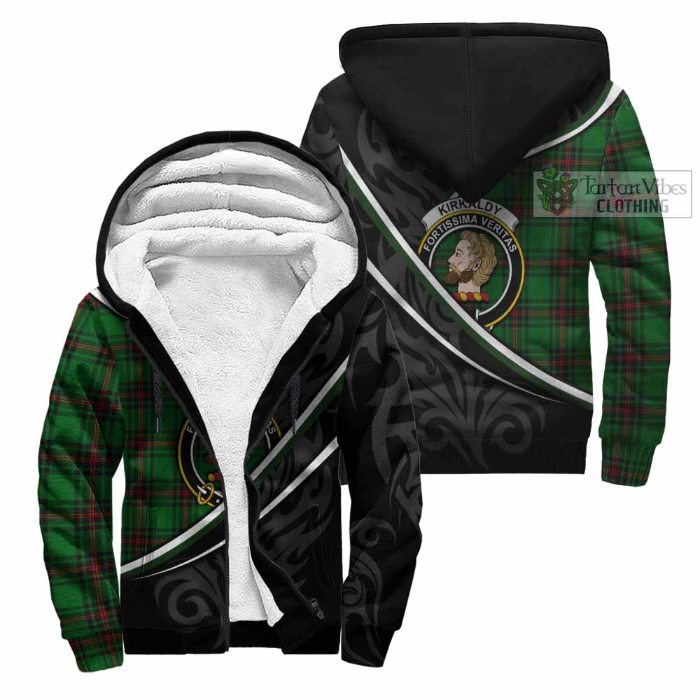 Kirkaldy Tartan Family Crest Sherpa Hoodie Celtic Scottish Thistle Floral - Tartan Vibes Clothing