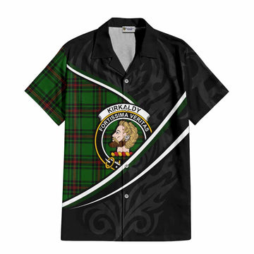 Kirkaldy Tartan Family Crest Hawaiian Shirt Celtic Scottish Thistle Floral