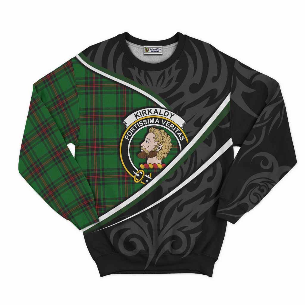 Kirkaldy Tartan Family Crest Sweatshirt Celtic Scottish Thistle Floral - Tartan Vibes Clothing