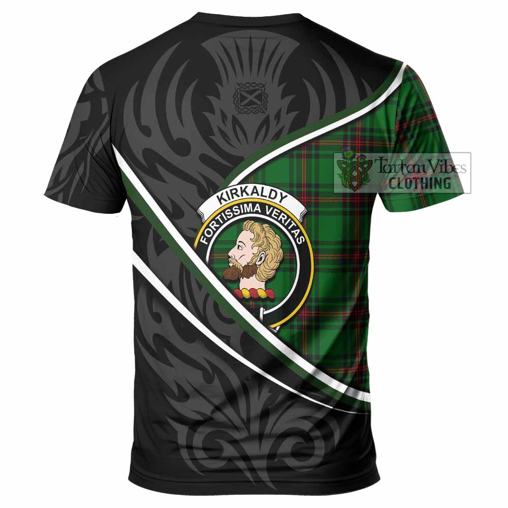 Kirkaldy Tartan Family Crest T-shirt Celtic Scottish Thistle Floral - Tartan Vibes Clothing