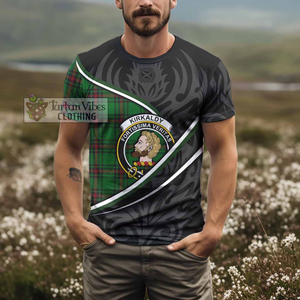 Kirkaldy Tartan Family Crest T-shirt Celtic Scottish Thistle Floral - Tartan Vibes Clothing