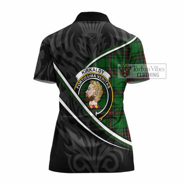 Kirkaldy Tartan Family Crest Women's Polo Shirt Celtic Scottish Thistle Floral - Tartan Vibes Clothing