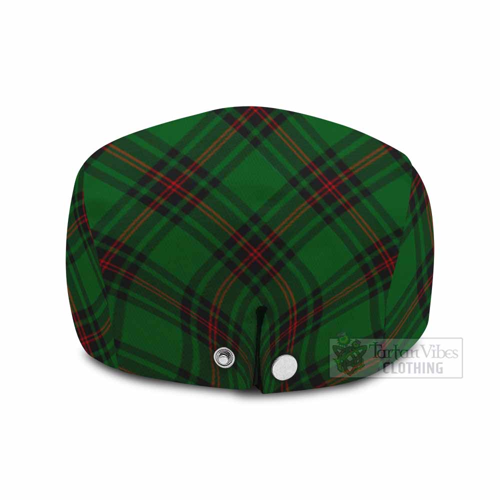 Kirkaldy Tartan Flat Cap, Jeff Cap Cross Style with Family Crest - Tartan Vibes Clothing