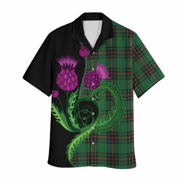 Kirkaldy Tartan Hawaiian Shirt Traditional Scottish Thistle