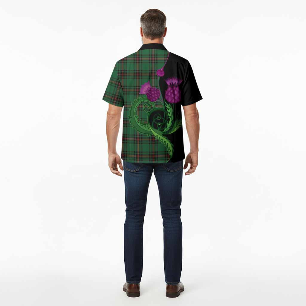 Kirkaldy Tartan Hawaiian Shirt Traditional Scottish Thistle