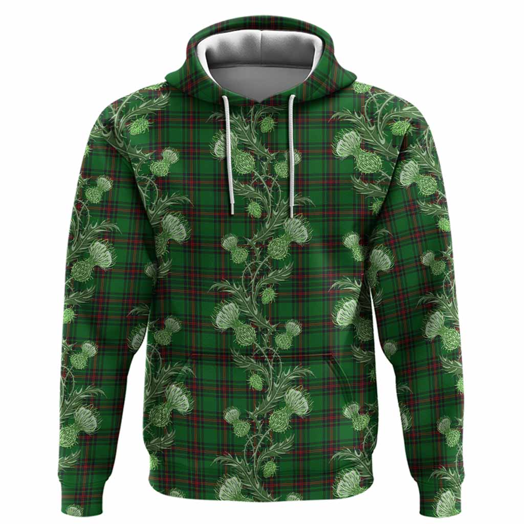 Kirkaldy Tartan Hoodie Seamless Scottish Thistle Flowers