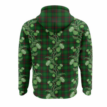 Kirkaldy Tartan Hoodie Seamless Scottish Thistle Flowers
