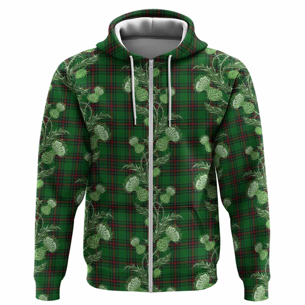 Kirkaldy Tartan Hoodie Seamless Scottish Thistle Flowers