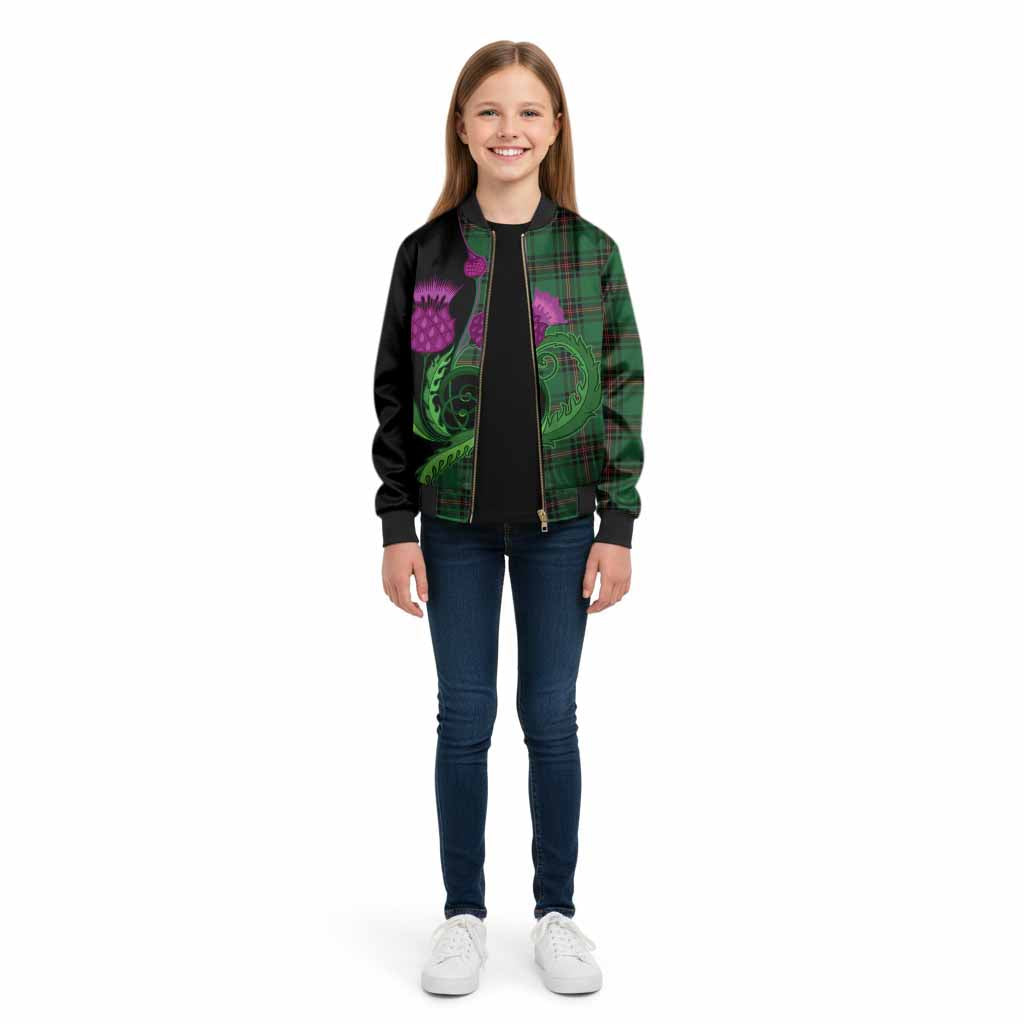 Kirkaldy Tartan Kid Bomber Jacket Traditional Scottish Thistle