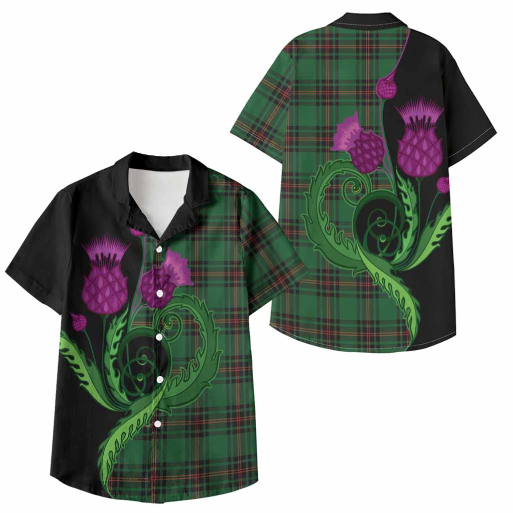 Kirkaldy Tartan Kid Hawaiian Shirt Traditional Scottish Thistle