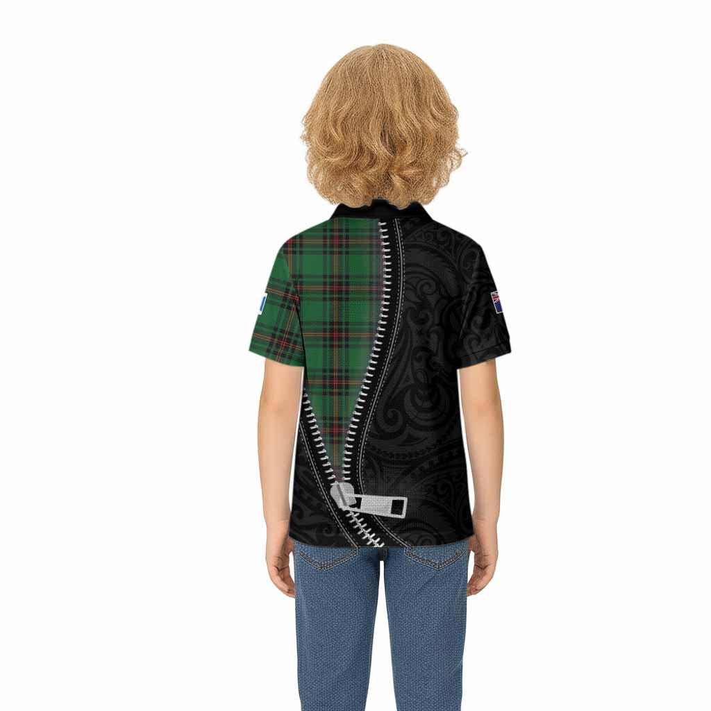 Kirkaldy Tartan Kid Polo Shirt New Zealand Pattern Unique Zipper Stylized