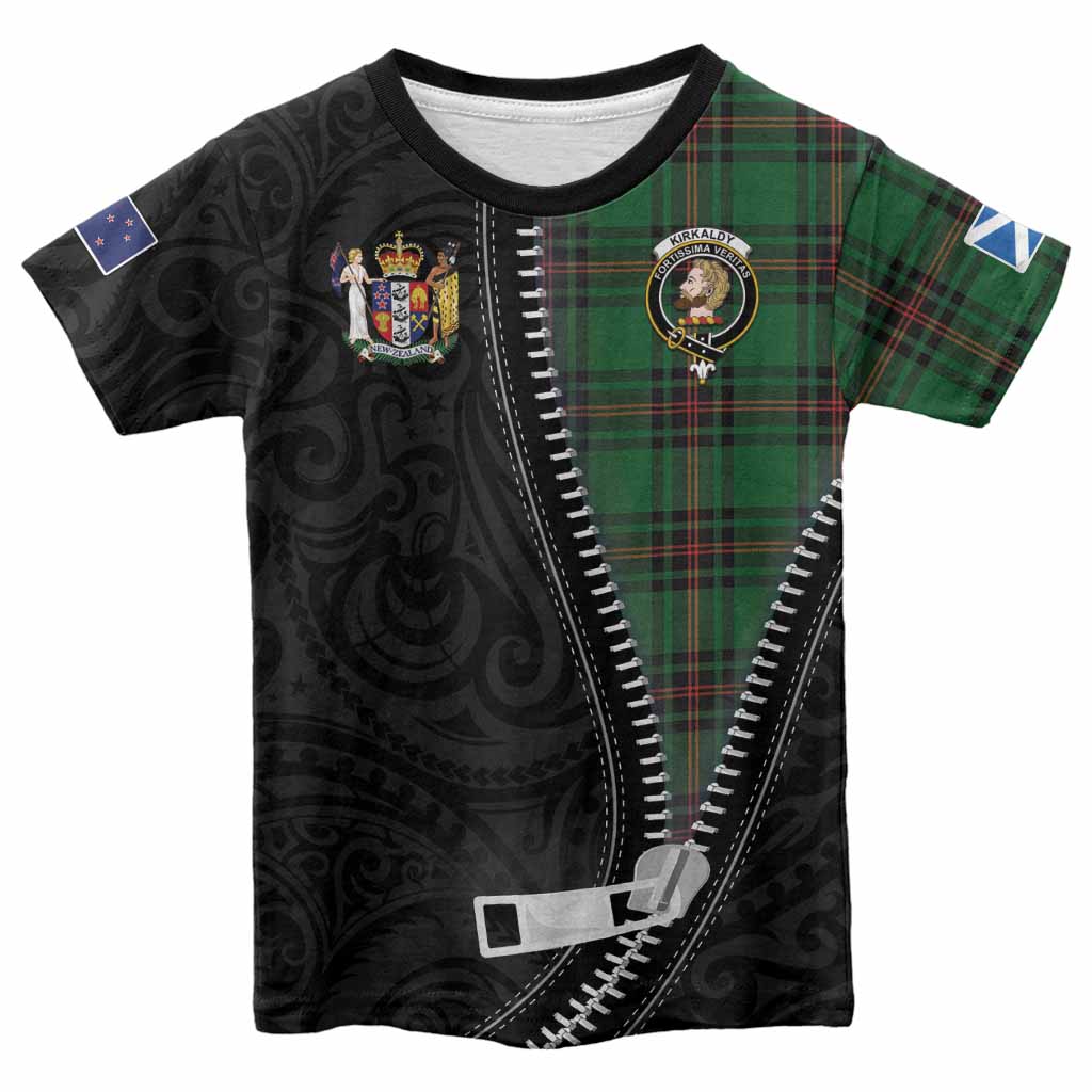 Kirkaldy Tartan Kid T-shirt New Zealand Pattern Unique Zipper Stylized