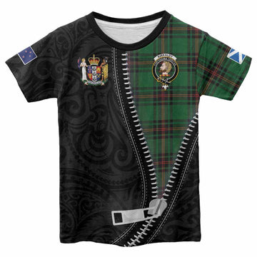 Kirkaldy Tartan Kid T-shirt New Zealand Pattern Unique Zipper Stylized