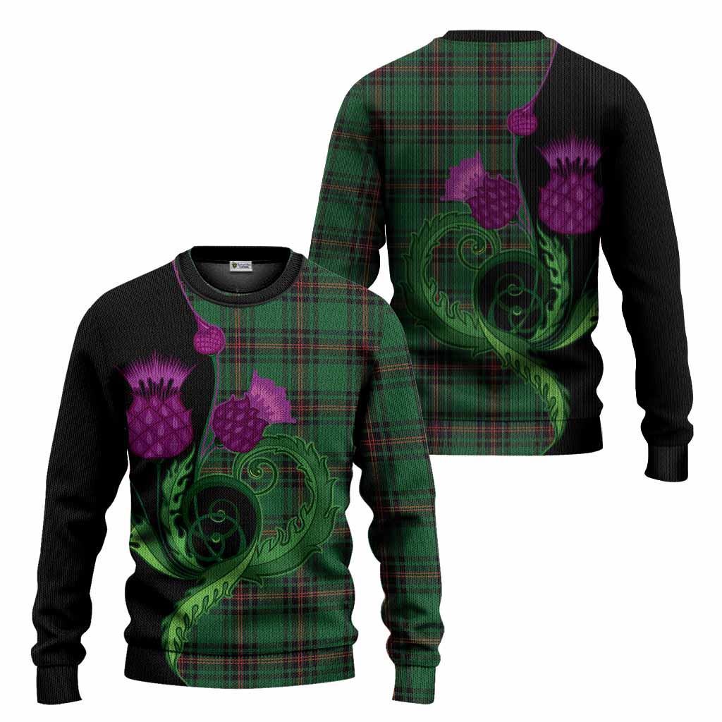 Kirkaldy Tartan Knitted Sweater Traditional Scottish Thistle